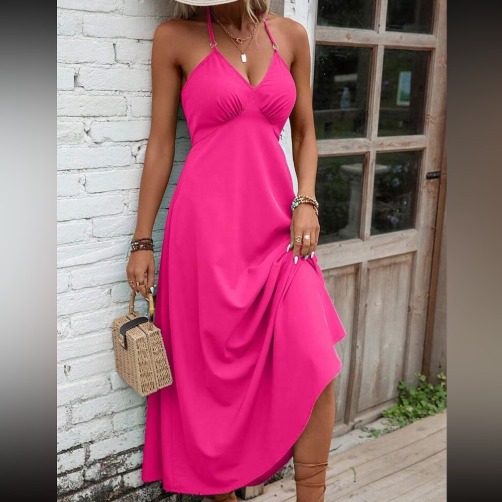 Boho tie back halter maxi dress - Picture 8 of 15